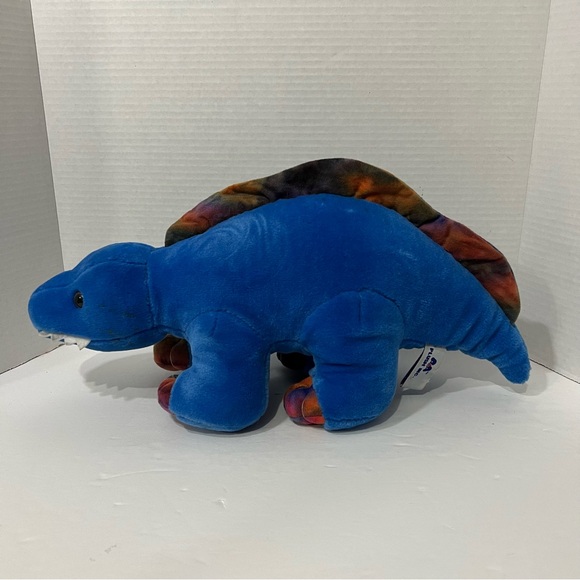 Vintage 1992 A&A Plush Inc. Blue Dinosaur Stuffed Toy 18” - Picture 3 of 7